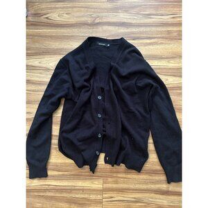 Black Button Up Cardigan for Women Intercrew Size S